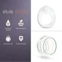 Elvie Stride cups inside the bra demonstrating hands-free milk collection