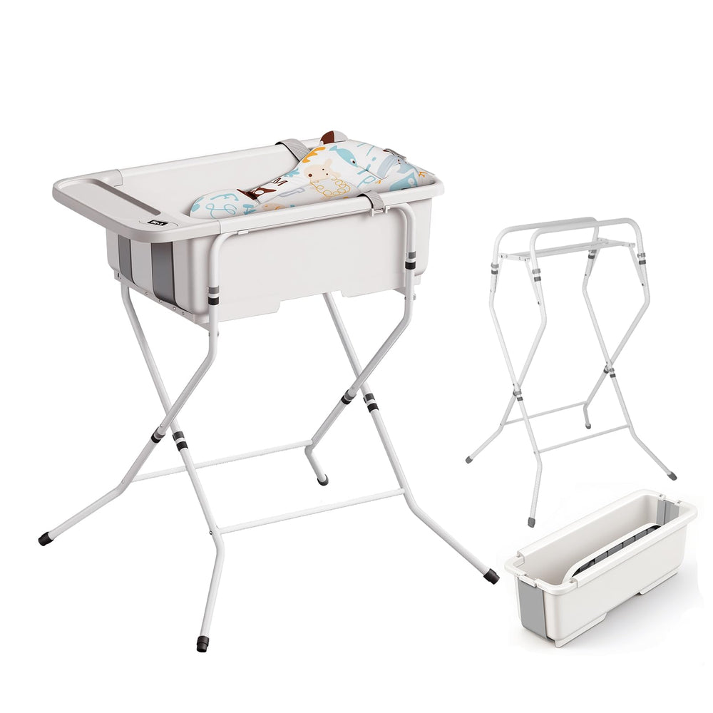 Elyelsanns collapsible baby bathtub folding mechanism enabling quick setup.