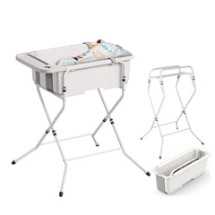 Elyelsanns collapsible baby bathtub folding mechanism enabling quick setup.