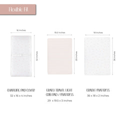 Ely's & Co Changing Pad Cover Pink Tulip fabric detail emphasizes jersey knit softness.