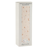 Ely's & Co. muslin swaddle blanket with pink bird print provides breathable comfort for baby sleep