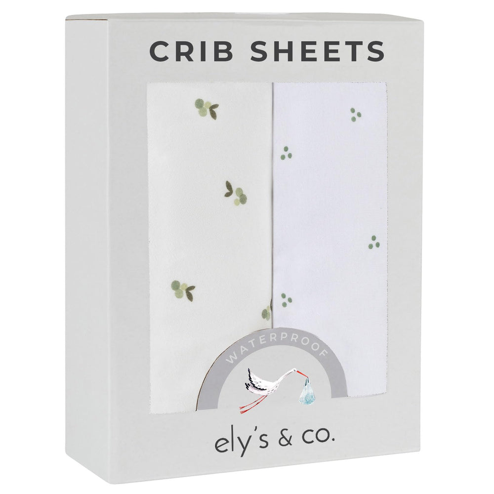Ely's & Co Berry waterproof pack n play sheet with built-in mattress protection.