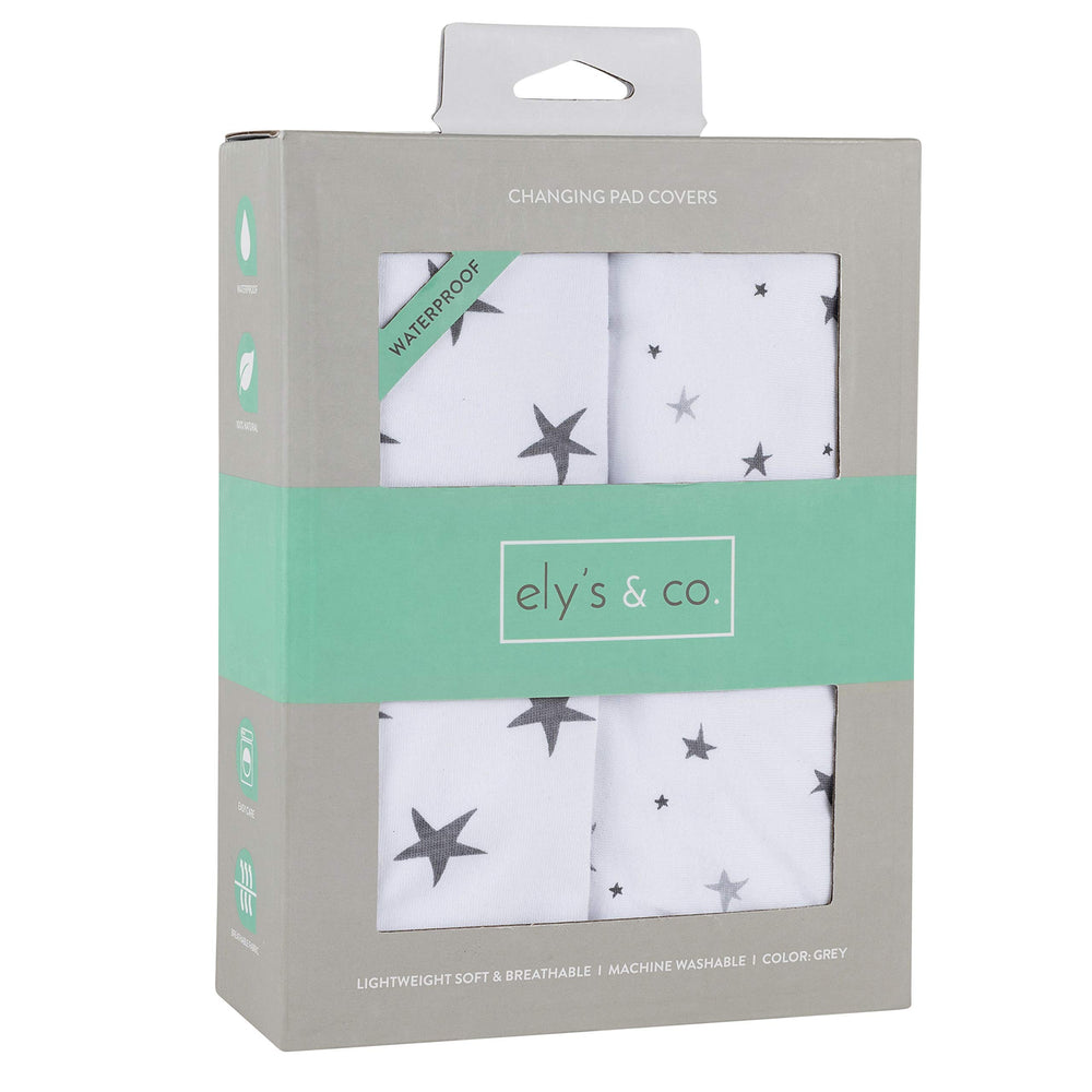Ely's & Co waterproof changing pad cover cradle sheet 2-pack protects against leaks.