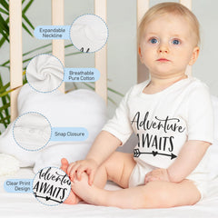 Elysirise Adventure onesie featured in baby boy gift basket