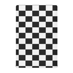 Emelivor checkerboard plaid crib sheet on mattress showing snug fit and breathability