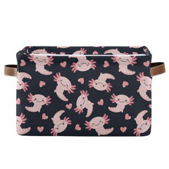 Emelivor Cute Axolotl Heart storage basket front view enhances organization and style.