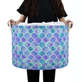 Emelivor large round storage basket with mermaid canvas close-up, ideal for toy organization.