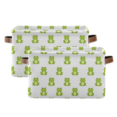 Emelivor rectangular storage bin with handles keeps clothing and supplies organized.