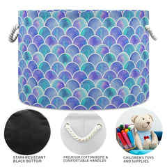 Emelivor round storage basket for toy storage in kids' room with sturdy handles.