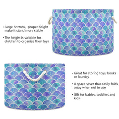 Emelivor laundry hamper alternative in living space, spacious and breathable mermaid canvas.