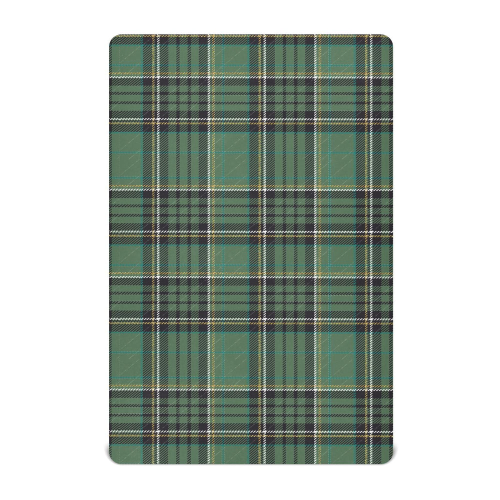 Emelivor Tartan Buffalo Plaid Green crib sheet showcases cozy comfort and nursery appeal.