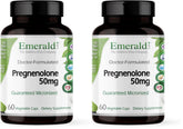 Emerald Labs Pregnenolone 50mg bottle illustrating potential brain health support.