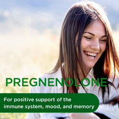 Close-up of the Emerald Labs Pregnenolone 50mg label highlighting formulation.