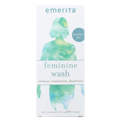 Emerita Feminine Cleansing Wash bottle closeup for daily care and gentle cleansing.