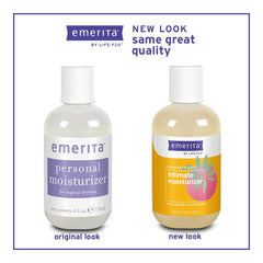 Emerita intimate moisturizer packaging box highlighting discreet, fragrance-free care.