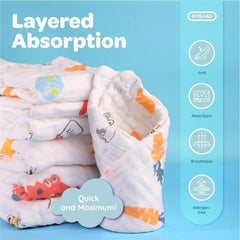 EMSAAG Muslin Baby Washcloths absorbent weave demonstrates quick water absorption
