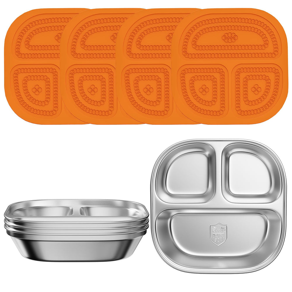 ENCYS orange snack containers for kids, durable and reusable