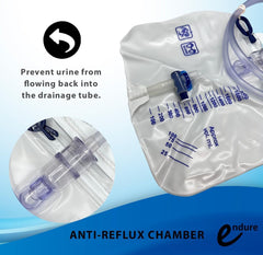 Endure Industries 5-pack urinary bag graduation marks aid monitoring accuracy