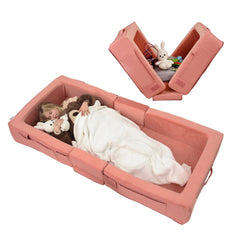 ENITYA toddler travel bed assembled for safe, on-the-go sleep.