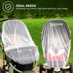 Enovoe blue mini crib mosquito net with snug edge for pest protection.