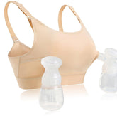 ENS DOAR hands-free pumping bra in beige offers comfortable all-day wear.