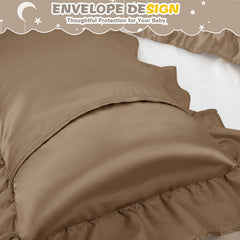 Entisn 3-inch ruffle edge detail on toddler pillowcase