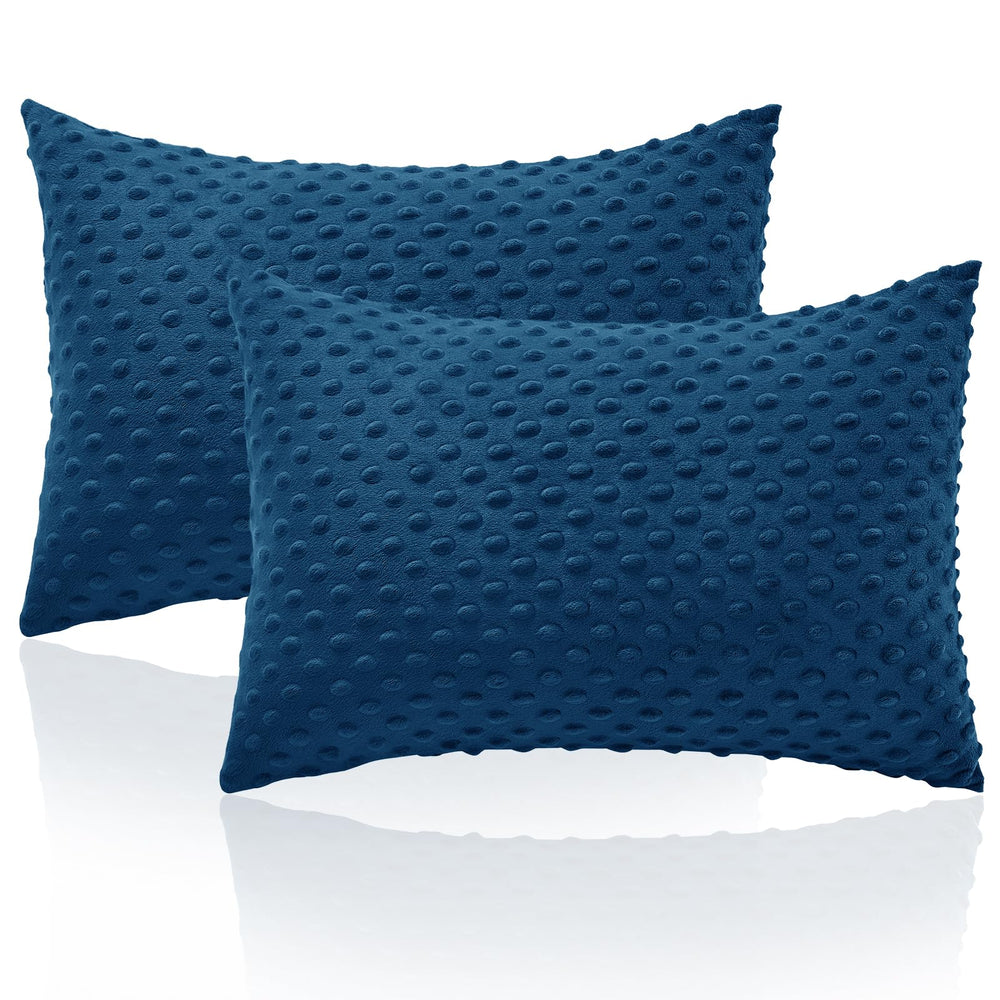 Entisn navy dot texture toddler pillowcase providing soft, calming feel