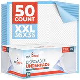 Epic Medical Supply disposable bed pad 36x36 blue under-sheet protection for incontinence