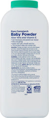 Equate baby powder application on skin highlights softness and moisture control.