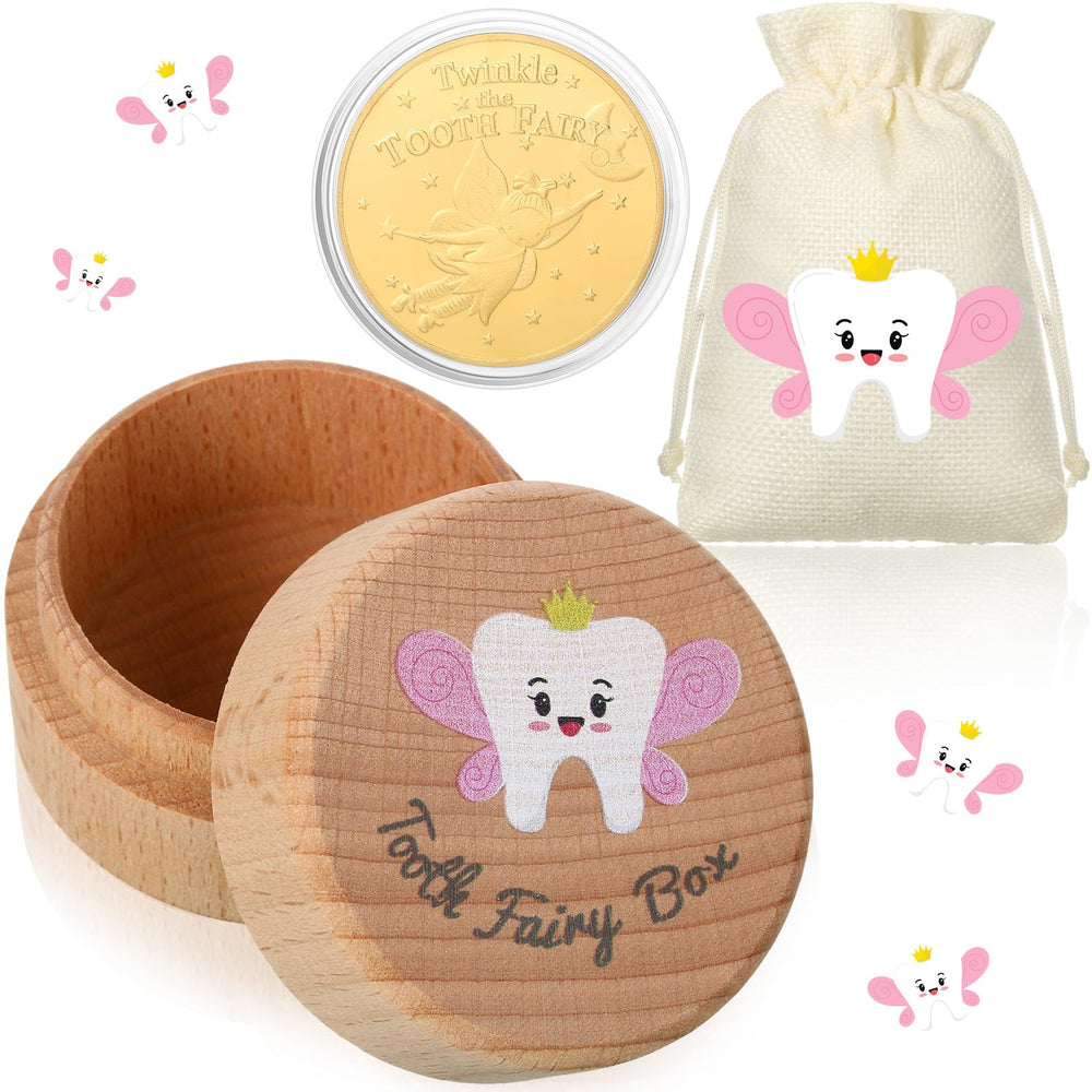 Equsion tooth fairy pouch pink ready for safe tooth under pillow storage.