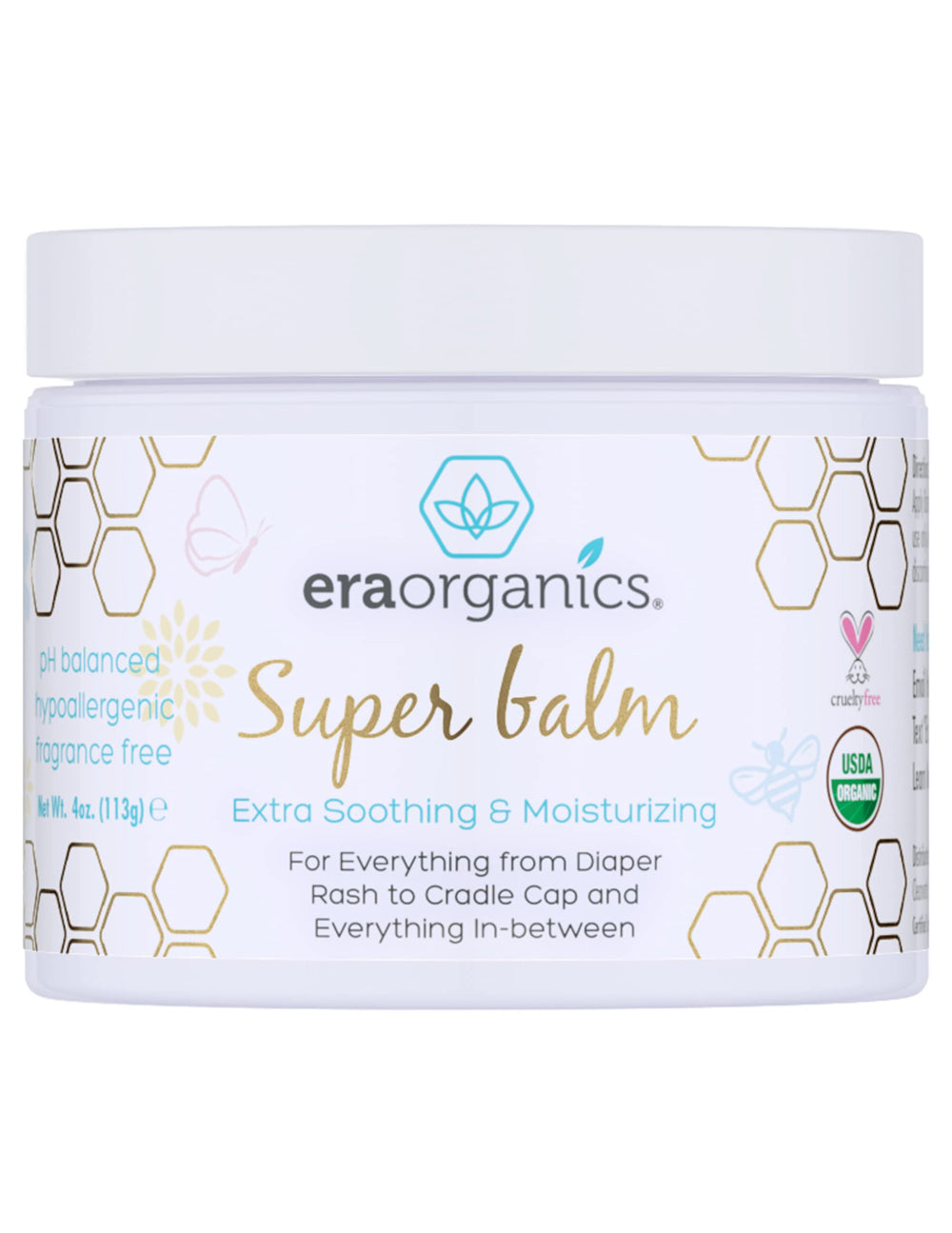 Era Organics Healing Ointment baby bottle on shelf, suggesting gentle skin protection.