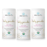 Era Organics talc-free baby powder packaging, fragrance-free protection for delicate baby skin.