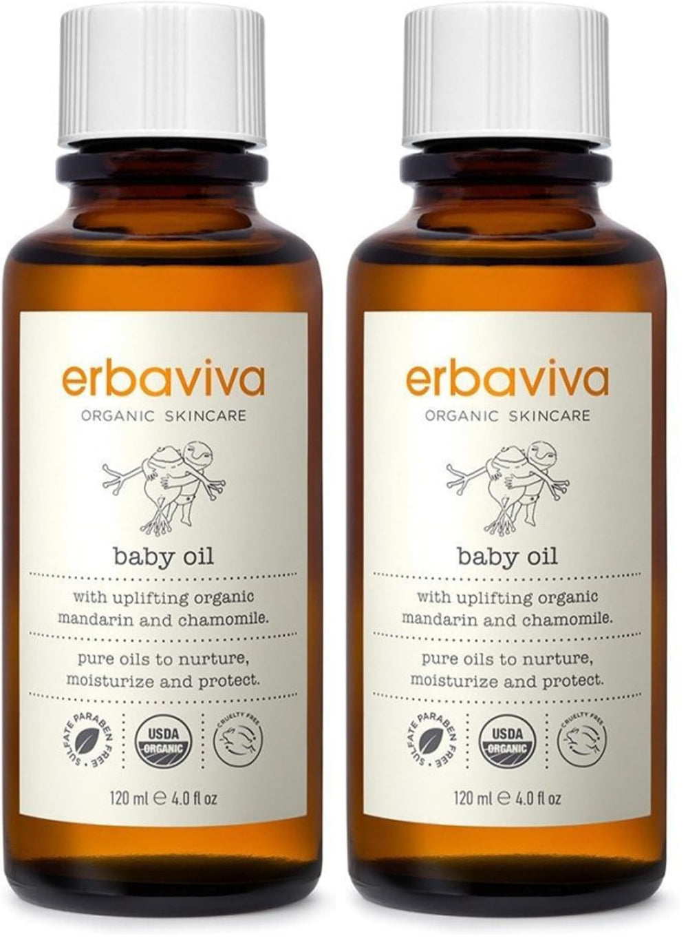 erbaviva baby oil pack of 2 visible packaging for gentle hydration