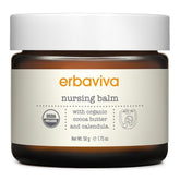 Erbaviva Nursing Balm jar close-up showing creamy soothing formula