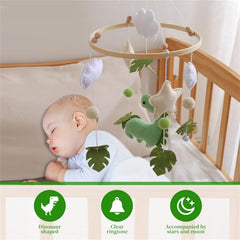 Erboinely handmade felt dinos bring tactile detail to nursery décor.
