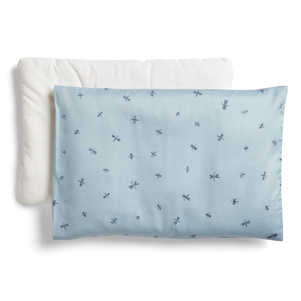 ErgoPouch Dragonflies pillow cover front view with soft organic fabric