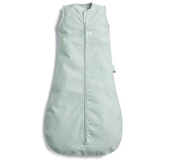 ergoPouch Jersey Sleeping Bag 0.2 TOG arms-out in sage keeps baby snug while allowing movement