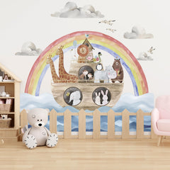 ERNTRNL Noahs Ark wall decal elephants create a vibrant bedtime backdrop