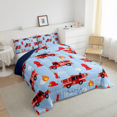Erosebridal red fire truck bedding is machine washable for easy care