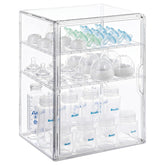 ERTIUANIO 3-tier clear bottle organizer on counter with bottles visible