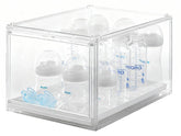 ERTIUANIO bottle organizer front view showing clear storage for bottles