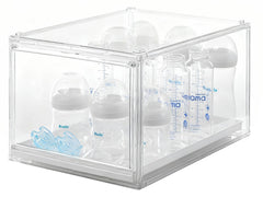 ERTIUANIO bottle organizer front view showing clear storage for bottles
