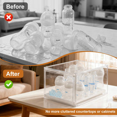 ERTIUANIO clear acrylic bottle organizer for visibility and hygiene