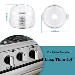 ESENHARBER stove knob covers with adhesive demonstrate secure installation
