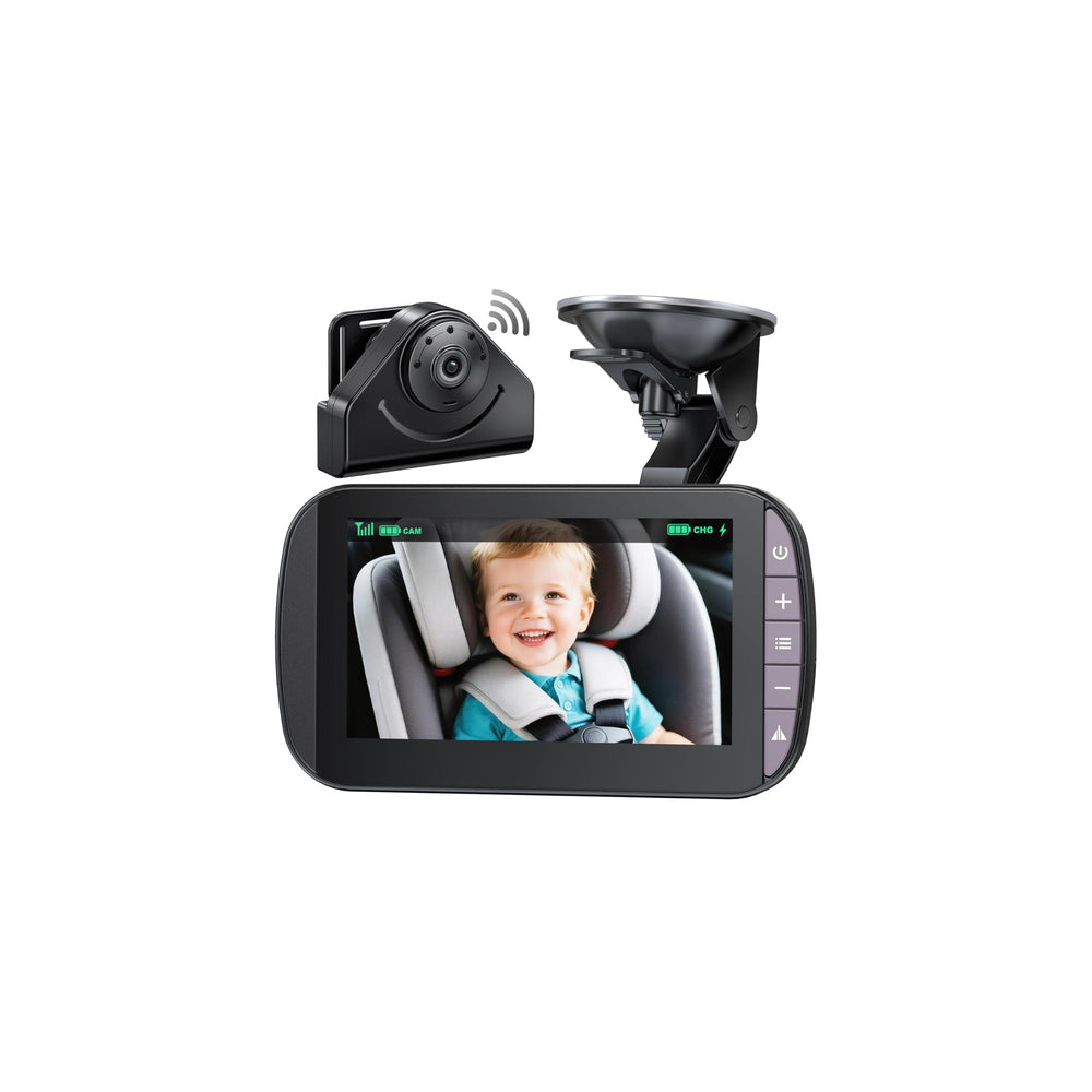 ESIYTGOP wireless baby monitor 4.3-inch display with live HD video for backseat supervision.