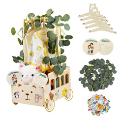 Esmorah bear-themed baby shower crate adds charm to your decor.