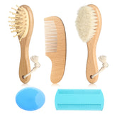 Esonto wooden goat bristle brush for gentle, natural baby grooming.