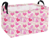 Essme rectangular heart basket with heart pattern for stylish toy organization