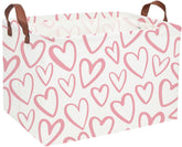 Essme rectangular pink basket with sturdy handles, ideal for nursery storage