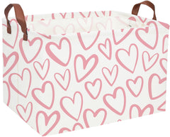 Essme rectangular pink basket with sturdy handles, ideal for nursery storage